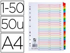 Separador numerico q-connect carton 1-50 juego de 50 separadores din A4