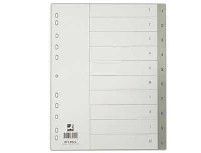 Separador numerico q-connect plastico 1-10 juego de 10 separadores din a4 - Foto 2