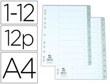 Separador numerico q-connect plastico 1-12 juego de 12 separadores din A4