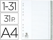 Separador numerico q-connect plastico 1-31 juego de 31 separadores din a4