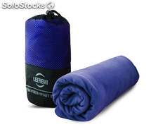 Serviette sport microfibre avec housse de transport - Bleu - 80x130 cm