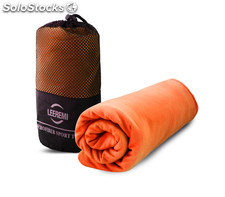 Serviette sport microfibre avec housse de transport- Orange - 76x152 cm