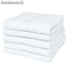 Serviettes de bain 100% coton 500 gsm 70 x 140 cm Blanc 5 pcs