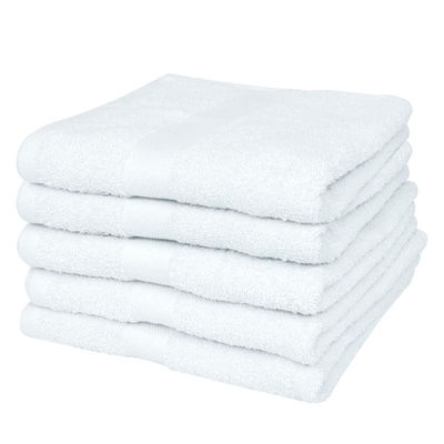 Serviettes de bain 100% coton 500 gsm 70 x 140 cm Blanc 5 pcs