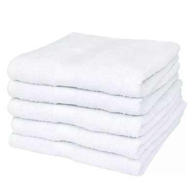 Serviettes de bain 100% coton 500 gsm 70 x 140 cm Blanc 5 pcs - Photo 2