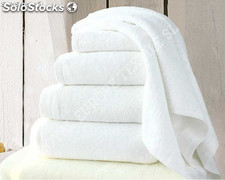 Serviettes lisses blanches-100% coton, 520 gr / m2