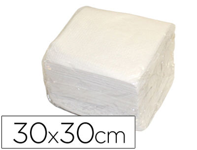 Servilleta de papel 30X30 cm blanca una capa paquete de 70 unidades