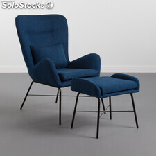 Sessel mit Fußstütze blau 66X84X100CM-52X41X45CM thinia home