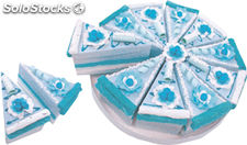 Set 10 cajas porción pastelito + display azul