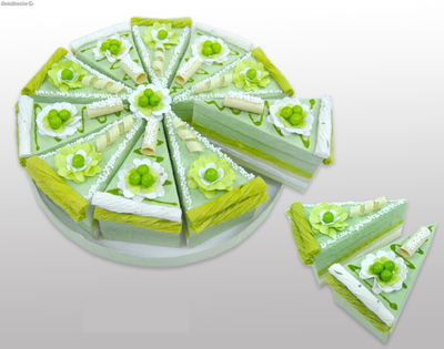 Set 10 cajas porción pastelito + display verde
