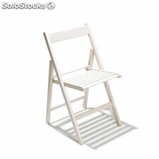 Set 4 sedie pieghevole richiudibile legno di faggio color bianco salvaspazio