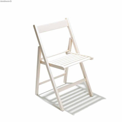 Set 4 sedie pieghevole richiudibile legno di faggio color bianco salvaspazio