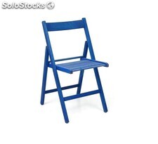 Set 4 sedie richiudibile in legno di faggio color blu salvaspazio