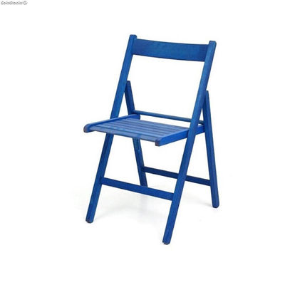 Set 4 sedie richiudibile in legno di faggio color blu salvaspazio - Foto 4