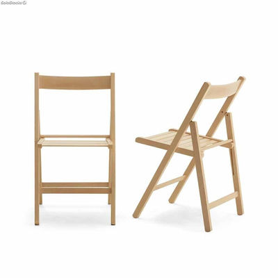 Set 4 sedie richiudibili in legno di faggio color naturale - Foto 3