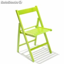 Set 4 sedie richiudibili in legno di faggio color verde salvaspazio
