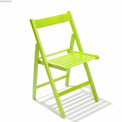Set 4 sedie richiudibili in legno di faggio color verde salvaspazio