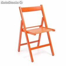 Set 4 sedie richiudibili pieghevole in legno colore arancione