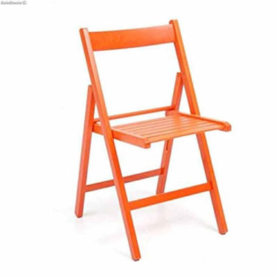 Set 4 sedie richiudibili pieghevole in legno colore arancione