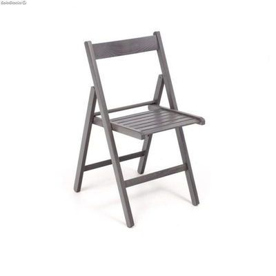 Set 4 sedie richiudibili pieghevole in legno di faggio colore grigio salvaspazio
