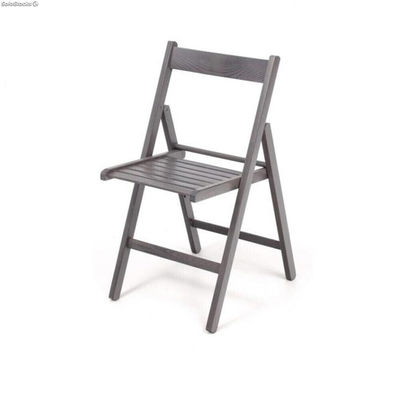 Set 4 sedie richiudibili pieghevole in legno di faggio colore grigio salvaspazio - Foto 4