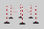 Set 6 postes señalizacion con cadenas Amarillo/ Negro o Rojo/Blanco - 2