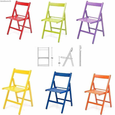 Set 6 sedie richiudibile colorate: rosso, verde, viola, giallo, blu, arancione