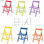 Set 6 sedie richiudibile colorate: rosso, verde, viola, giallo, blu, arancione - 1