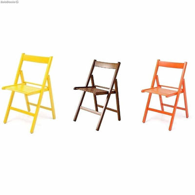 Set 6 sedie richiudibili in legno rosso,verde,marrone,giallo,blu,arancione - Foto 4