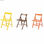 Set 6 sedie richiudibili in legno rosso,verde,marrone,giallo,blu,arancione - Foto 4