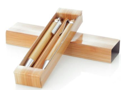 Set bolígrafo y portaminas de bambú - Foto 3