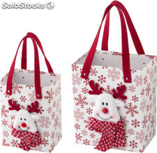 Set bolsas caja navidad con motivo reno navideño