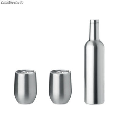 Set bottiglia e tazze argento opaco MIMO9971-16