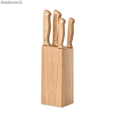 Set ceppo e 6 coltelli legno MIMO6308-40