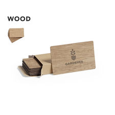 Set de 10 tarjetas de madera natural