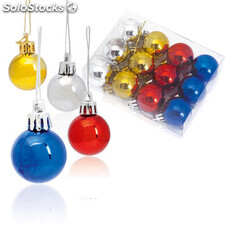 Set de 12 bolas de navidad para colgar en variada gama