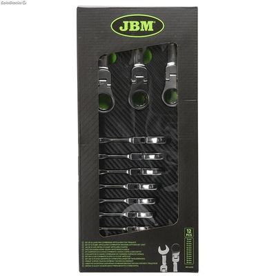 Set de 12 llaves mini combinadas articuladas con trinquete jbm 54032 - Foto 4