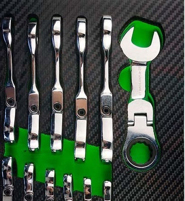 Set de 12 llaves mini combinadas articuladas con trinquete jbm 54032 - Foto 5