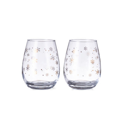 Set de 2 vasos con diseño de copos de nieve - Foto 2