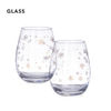 Set de 2 vasos con diseño de copos de nieve
