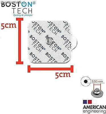 Set de 20 electrodos Boston Tech de 5x5 cm tipo botón (Snap) - Foto 2