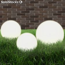 Set de 3 boules lumineuses extérieures 20, 30 et 40 cm E27 en PMMA