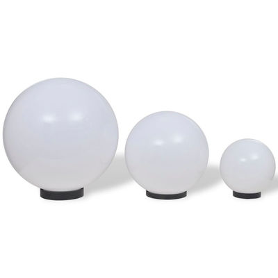 Set de 3 boules lumineuses extérieures 20, 30 et 40 cm E27 en PMMA - Photo 4