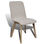 Set de 4 chaises gondole pour intérieur en chêne en tissu gris clair - Photo 4