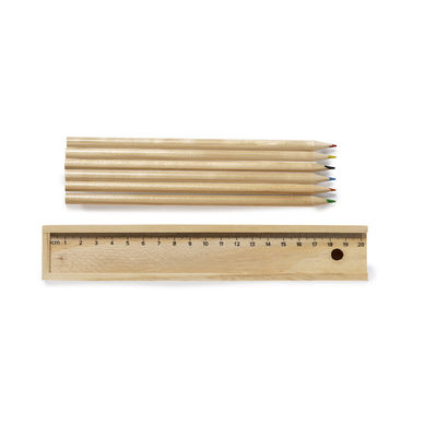 Set de 6 lápices en estuche de madera natural. - Foto 2