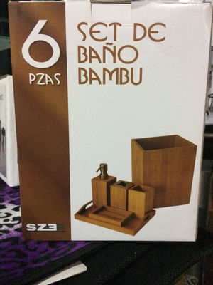 Set de baño bambú 6 piezas