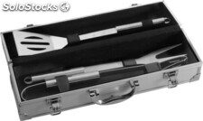 Set de barbacoa 3 utensilios en maletín de aluminio