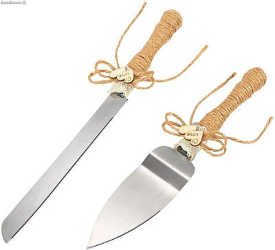Set de cuchillo y pala kraft boda
