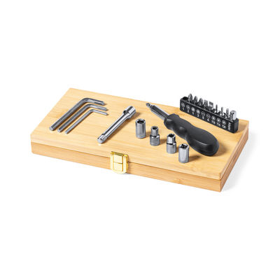 Set de herramientas en una caja de bambú - Foto 2
