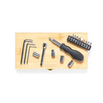 Set de herramientas en una caja de bambú - Foto 3
